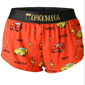 CHICKNLEGS Cars 2 Inch Side Split Running Shorts Women’s Size Medium Marathon